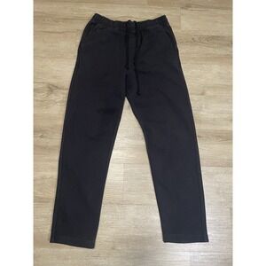Pull & Bear Mens Sz S Small Black Knit Tapered Pull On Pants Drawstring